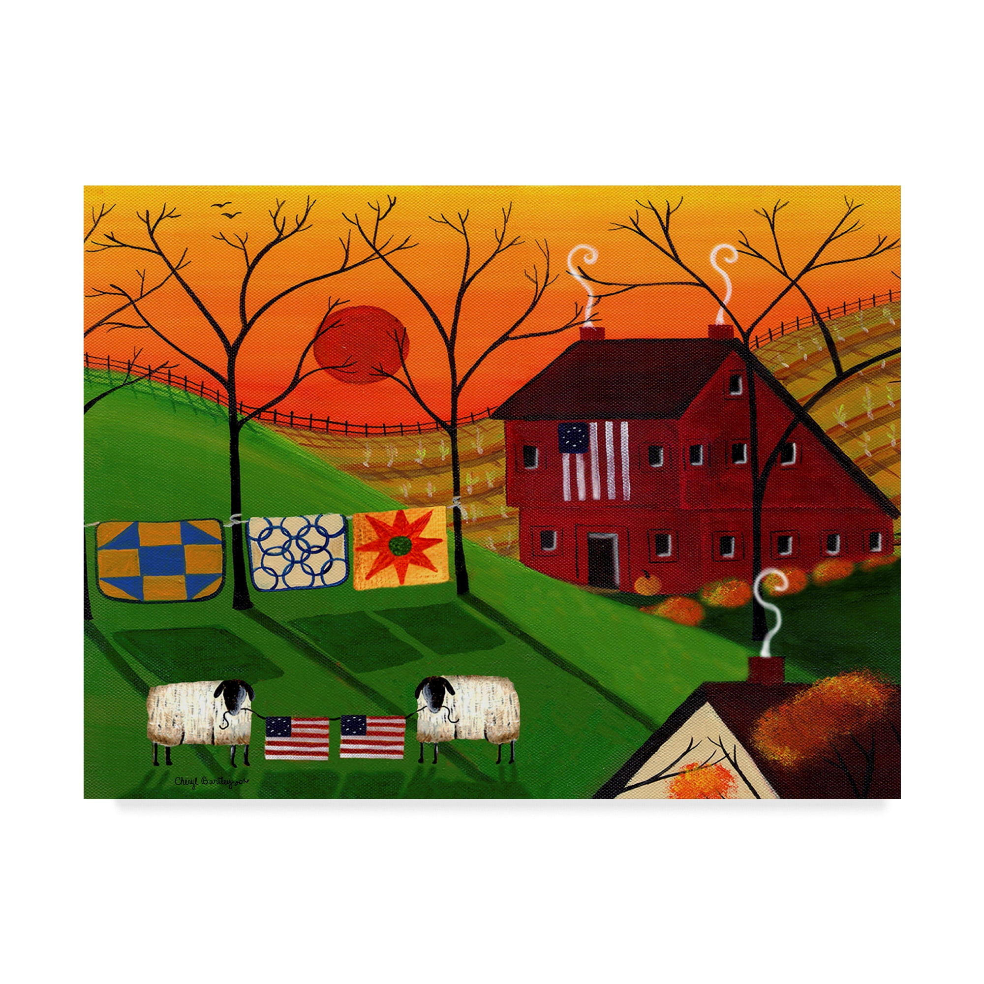 Trademark Fine Art American Apple Farm Landscape Canvas Art by