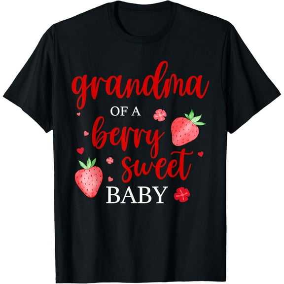 Playful Comfort Tee - Grandma Of A Berry Sweet One Strawberry Baby First Birthday T-Shirt