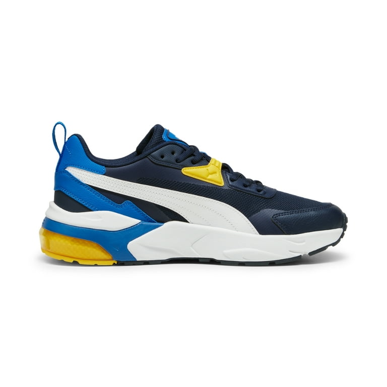 Puma Men's Vis2K Shoe in Club Navy/Puma White/Yellow, Size 10