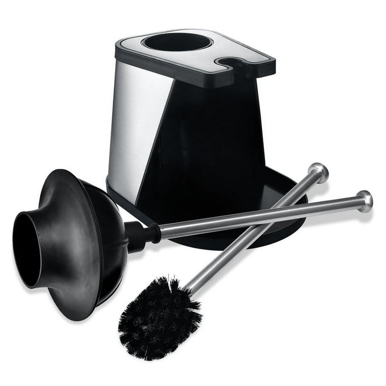 TOILETTREE Modern Deluxe Freestanding Toilet Brush and Plunger Combo in  Matte Stainless Steel TTP-TBCombo - The Home Depot