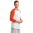 thumbnail image 4 of Sport Tek Adult Male Men Colorblock 3/4-Sleeve Jersey White/Deep Org Small, 4 of 6