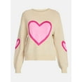 thumbnail image 5 of 99 Jane Street Women's and Women's Plus Valentines Heart Sweater, Midweight, Sizes XS-4X, 5 of 5