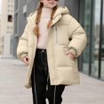 thumbnail image 5 of Ruyang Kids Winter Puffer Coat Boys Girls Padded Warm Puffy Long Parka Coat Zip Up Button Hooded Down Quilted Outwear, 5 of 9