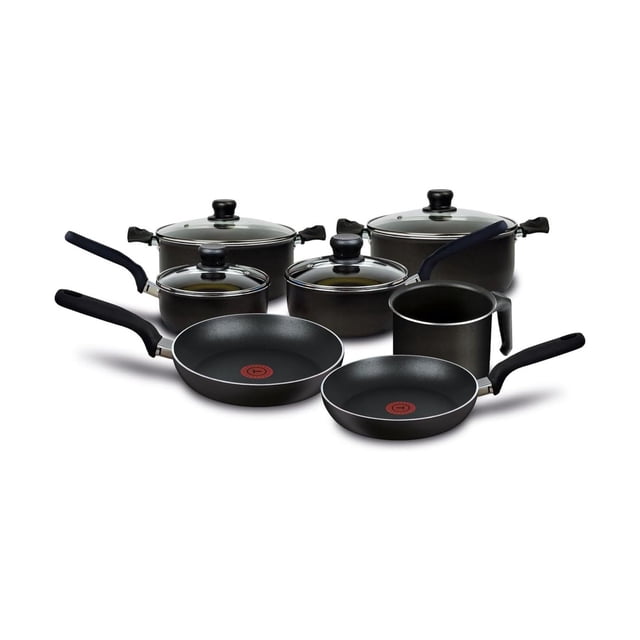Batería de Cocina T-fal Elemental 11 Piezas Color Negro Modelo 392600-NEGRO