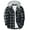 White, variant on SWISSWELL Men's Flannel Hoodie Shirt Jacket Casual Long Sleeve Button-Down Plaid Shacket White&Black 3XL
