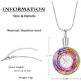 thumbnail image 2 of Crystal Urn Necklace for Ashes Stainless Steel Tree of Life & Compass Cremation Jewelry Circle Memorial Pendant Human Pets Ashes Holder, 2 of 6