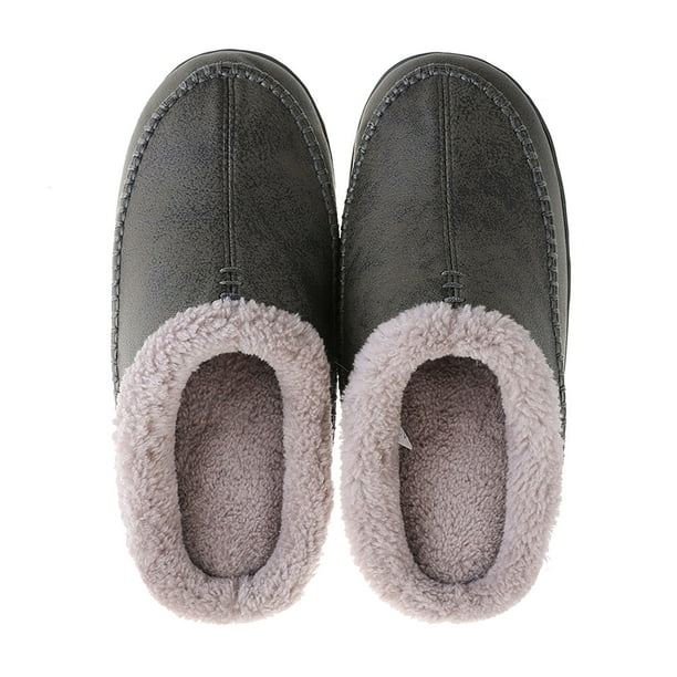 Pantuflas de algodón para hombre, zapatos de felpa para el hogar