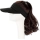thumbnail image 3 of Sombrero al aire libre peluca sombrero con pelo cola de caballo peluca gorra de béisbol con pelo marrón negro, 3 of 5