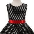 thumbnail image 5 of IBTOM CASTLE Kids Girls 50s Vintage Polka Dot Casual Dress Swing Rockabilly Prom Party Dresses Audrey Wedding Formal Cocktail Evening Gown 4-5 Years Black + Red, 5 of 6