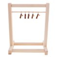 thumbnail image 2 of Detachable 1/6 Doll Wooden Clothes Hanging Shelf Rack & Metal Hook Clothes, 2 of 8