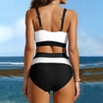thumbnail image 4 of Plus Size Bikini Top V-Neck Ruffled Tunic with Ring Straps Push-Up Padded Swimsuit, Plus Size Bikini Sets, 4 of 6