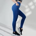 thumbnail image 2 of AWZXDE Honeycomb Texture Yoga Pants with Pockets High Waist Compression Workout Leggings for Women Sweat-Wicking Blue,M, 2 of 8