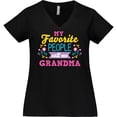 thumbnail image 3 of Inktastic My Favorite People Call Me Grandma with Flowers Women's Plus Size V-Neck T-Shirt, 3 of 5