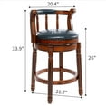 thumbnail image 4 of Comfortable Cow Top Leather Upholstered Bar Stool with Swivel Function, Wooden Legs - Home Kitchen Counter Dining Room Restaurant - Study or Pub - 26, 4 of 9