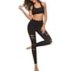 thumbnail image 4 of Leggings de entrenamiento de yoga para mujer, pantalones de yoga de cintura alta, corte rasgado, control de barriga, entrenamiento, correr, yoga, leggings ajustados, negro, 4 of 4