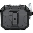 thumbnail image 1 of ELEHOLD AirPods Case for AirPods 3rd Gen 2021, Secure Lock Clip Full-Body Hard Shell Rugged Anti-Drop Shockproof Protective Case with Carabiner for Apple AirPods 3rd Gen 2021,Black, 1 of 8