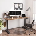thumbnail image 3 of FEZIBO Dual Motor Electric Standing Desk with Desk Divider and Storage Pegs, Splice Board in Rustic Brown Finish, 63", 3 of 7