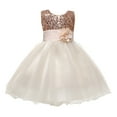 thumbnail image 1 of Coerni Robes de Soirée Sans Manches pour Filles Jolies Robe Princesse Smockée en Tulle à Sequins Robes de Fête de Mariage, 1 of 4