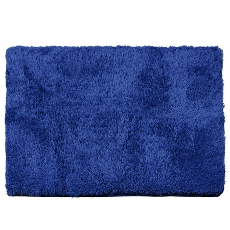Clara Clark Set of 3 Absorbent Bath Mat Non-Slip Backing Rubber Bathroom Rugs, Large, 32x48, Royal Blue