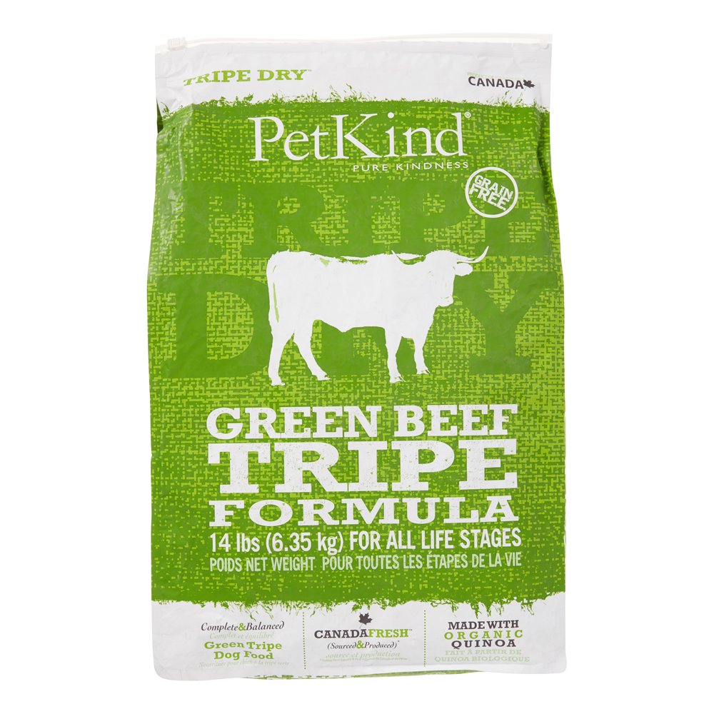 Petkind Tripe Dry GrainFree Green Beef Tripe Dry Dog Food, 14 Lb