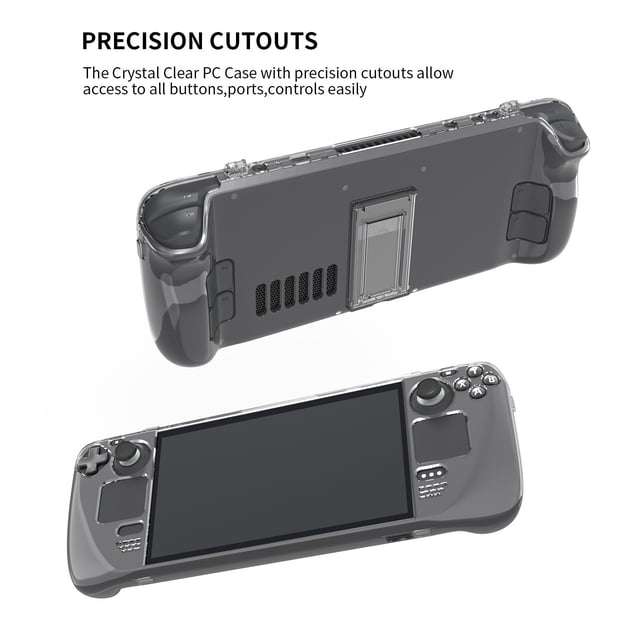 NATEFEMIN Anti Slip Transparent PC Case for Steam Deck, Ergonomic Design for Comfortable Grip and Full Protection