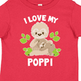 thumbnail image 4 of Inktastic Cute Sloth I Love My Poppi with Green Leaves Boys or Girls Toddler T-Shirt, 4 of 5
