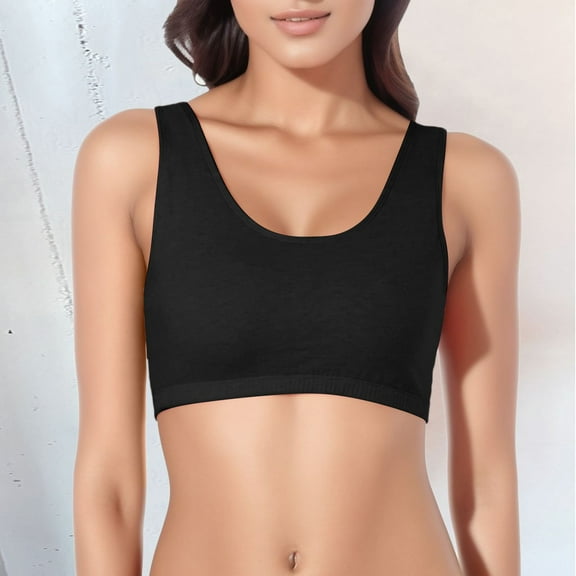 CAICJ98 Lingerie for Women Women's Tank Style Cotton Sports Bra Women Bras Push up (Black, 3XL)