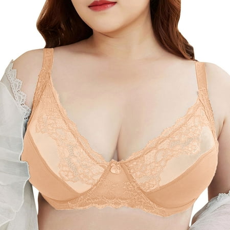 

Pgeraug bras for women Low Cut Bra Underwear Bralette Crop Top FeBra Push Up Brassiere Plus Size Bra underwear women Khaki 5XL