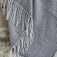 thumbnail image 2 of White/Grey Knit Throw Blanket | Knitted Herringbone Decorative Lightweight Blanket Throw for Couch, Bed and Sofa, 50" W x 60" L, 2 of 4