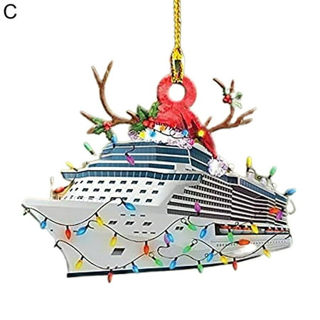

Grofry Christmas Pendant Cartoon Vehicles Design Weather Proof Wooden Hanging Cars Pendant for Fireplace C
