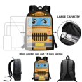 thumbnail image 3 of Yuyamidu Cute School Bus School Backpack Set 3Pcs with Lunch Box Pencil Case Girls Backpacks Ages 6-18 Portable Lunch Bag Multifunctional Pencil Case Gift for Girls Boys, 3 of 7