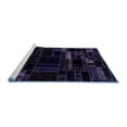 thumbnail image 2 of Ahgly Company Machine Washable Indoor Square Patchwork Blue Transitional Area Rugs, 4' Square, 2 of 4