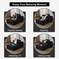 thumbnail image 3 of Leumius Oversized Chaise Lounge Indoor,Cozy Cloud Couch Modern Plush Corduroy Upholstered Sofa Bed with 3 Pillows and Wide Armrest for Living Room, No Assembly Required,Black, 3 of 12