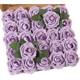 thumbnail image 1 of Rosas artificiales Rosas falsas Flores de rosa de espuma (púrpura claro, 25 piezas) TUNC Sencillez, 1 of 4