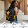 thumbnail image 4 of FUIALDOLG Multi-Pocket Backpack for Daily Use School, 600D Polyester Waterproof Kids Backpacks, Highland Cow Sunflower Pattern, 4 of 9