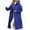 Blue, variant on Women'S Hooded Windbreaker Knitted Long Sleeve Oversized Jacket Casual Drawstring Waist Coat with Zipper Red XL