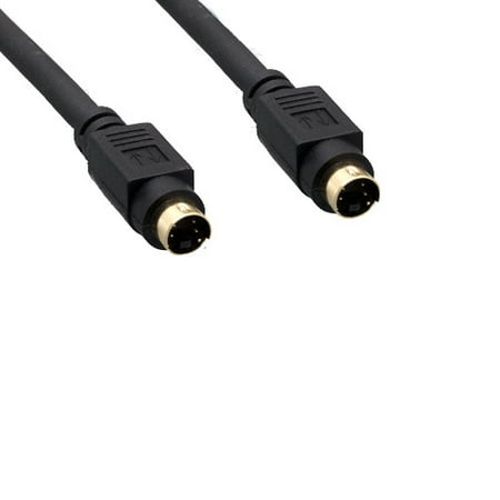 Kentek 6 Feet FT S-Video mini din 4 MDIN4 gold plated 4 pin male to male M/M cable cord connector for camcorders satellite DVD PC