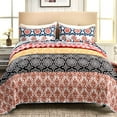 Mocaletto 2Piece Bohemian Twin Size Luxury Quilt Set with Reversible Duvet & Pillowcase