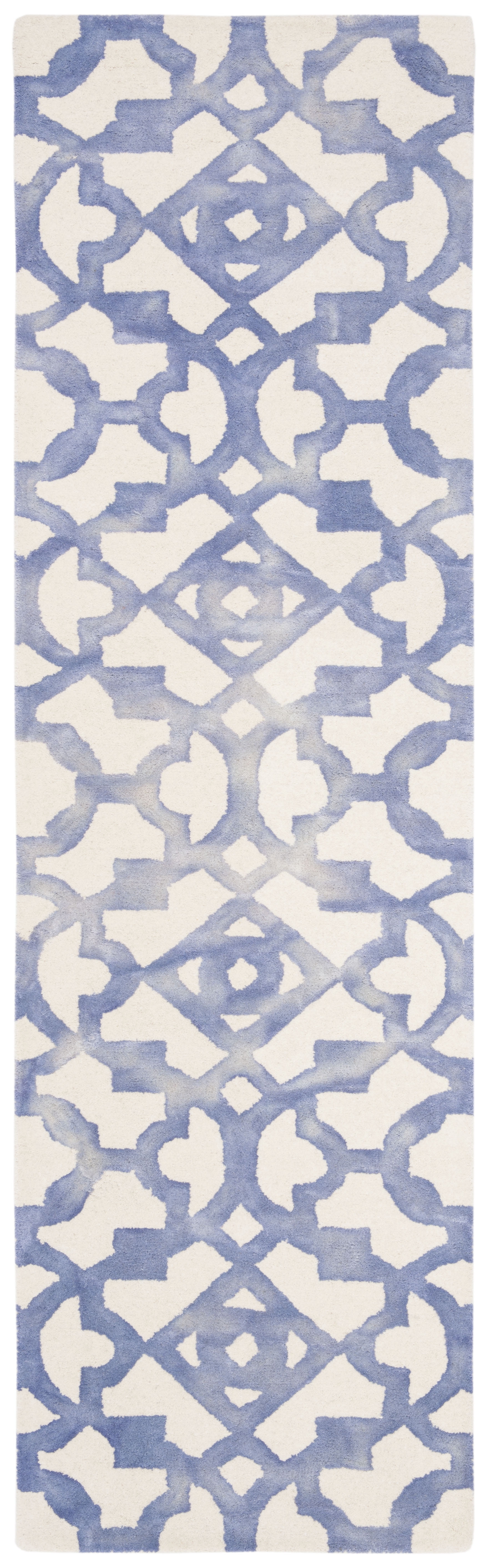 Safavieh Dip Dye Zowie Distressed Wool Runner Rug, Ivory/Blue, 2'3" x 12'