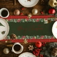 thumbnail image 3 of Burlap Table Runner 72 Inches Long,Merry Christmas Poinsettia Green Leaf Non-Slip Kitchen Table Runners for Dining Room Everyday Use Party Table Decorations Red Floral Berry on Plaid, 3 of 9
