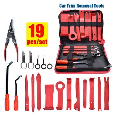 19PCS Trim Removal Tool Kit Trimmer Car Interior Handle Door Pliers Fastener Clips Remover Set