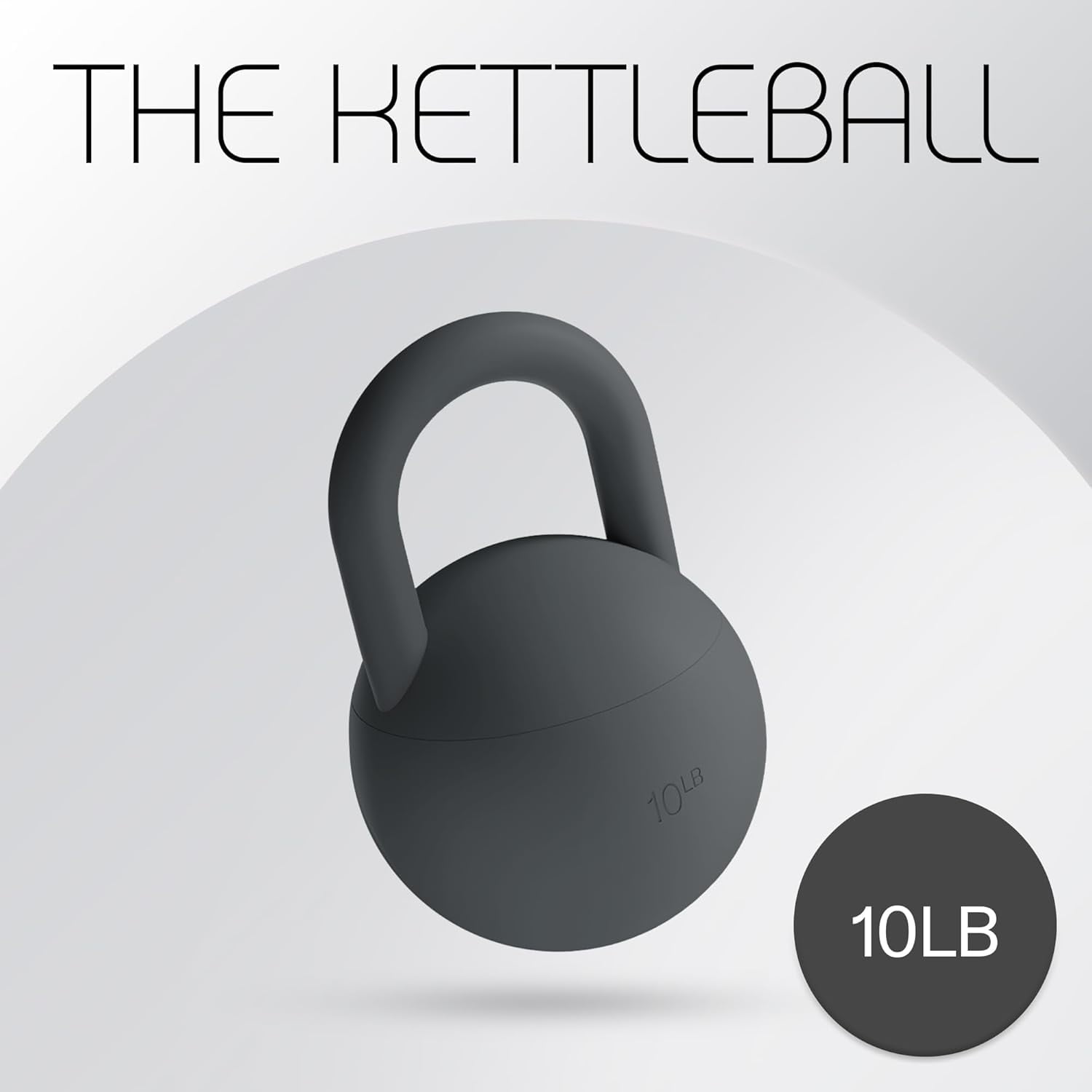 Bala Kettleball, Soft Kettlebell for Women, Strength & Core Training Equipment for Home Gym Workouts, Anti-Slip Grip Exercise Weights with Cushioned Impact-Resistant Base, 10lb, Charocal