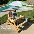 Kids 3in1 Sand & Water Table Wood Outdoor Convertible Picnic Table w