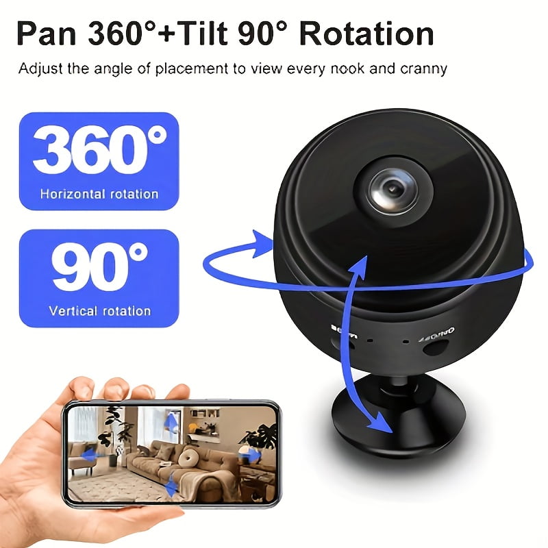 Wireless Security Camera A9: 150° Rotation & Wide-Angle Lens, 2.4GHz WiFi Indoor/Outdoor Camera with Night Vision for Home, Pet, Baby Monitoring
