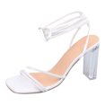 thumbnail image 2 of Zapatos de mujer Moda Color sólido Minimalista Sexy Temperamento Transparente Sandalias de tacón alto Wmkox8yii  hfjk3788, 2 of 9