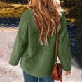 thumbnail image 4 of Women Fleece Fuzzy Jacket No Hood Casual Warm Winter Full Zip Up Sweater Coats Long Sleeve Solid Color Outwear (XL, Mint Green), 4 of 7