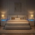 thumbnail image 4 of Lacoo Modern End Table Set of 2 with LED Lights & Charging Station, White Nightstand with 3 Drawers & Upper Storage for Living Room Bedroom, 3 Drawer, 4 of 8