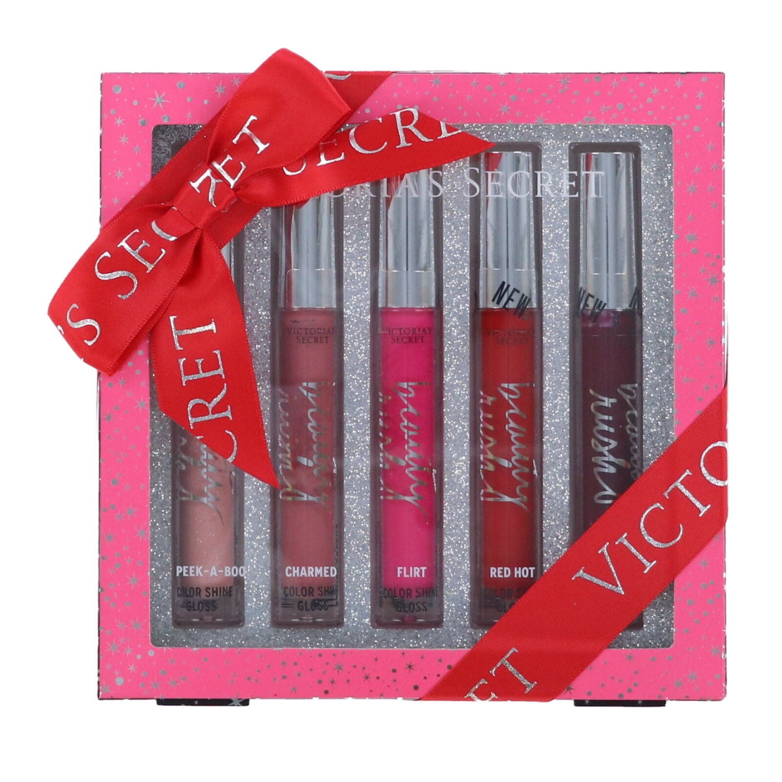 Victoria's Secret Gift Set 5 Piece Lip Gloss Beauty Rush Color Shine
