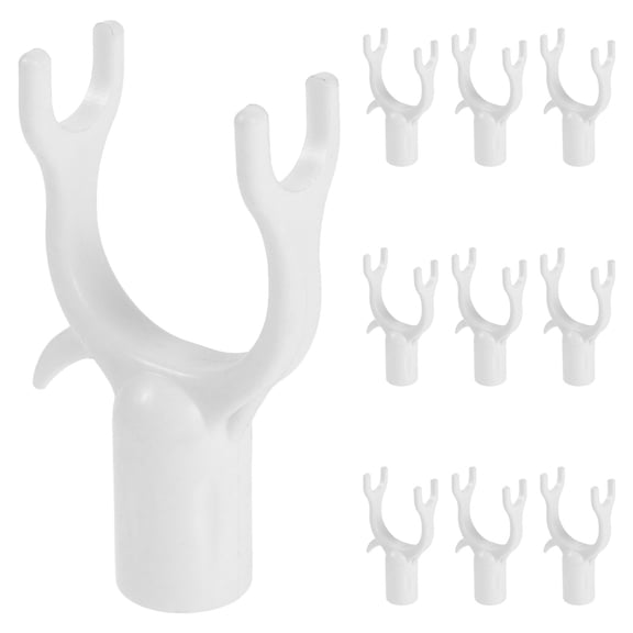 STRANDCHIC 10Pcs Clothes Pole End Hook Accessory Fork for Stable Garment Drying