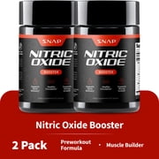 Snap Supplements Nitric Oxide Booster 1500mg - Pre Workout, Muscle Builder, 60 Capsules, 2pk